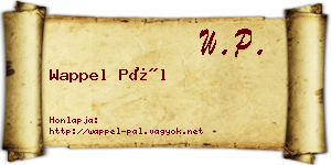 Wappel Pál névjegykártya